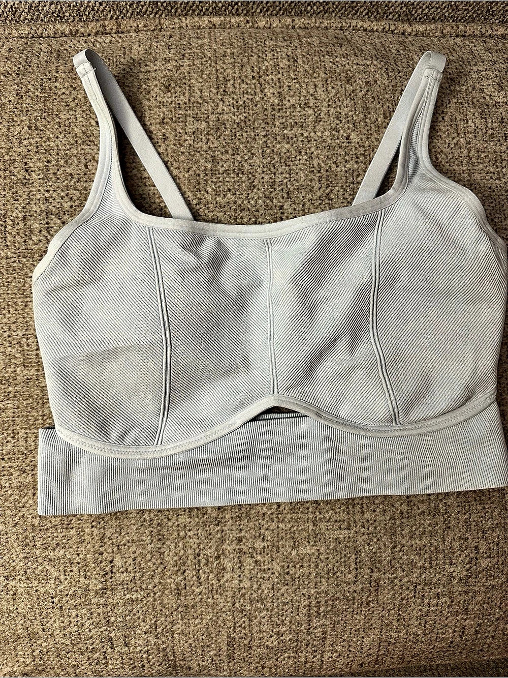 Offline by Aerie Seamless Recharge Seamless Sports Bra in Light Blue-Gray XL/XXG
